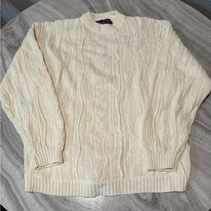 Vintage Cream/white cable knit sweater knitwear chunky c*ogi style